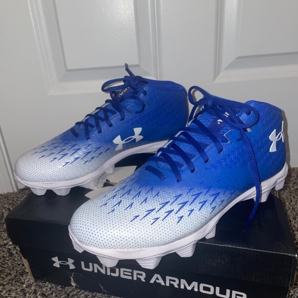 Under Armour Spotlight Fran RM 4.0 Football Cleats Blue/WhiteMen’s Size 10.5 - Picture 5 of 7